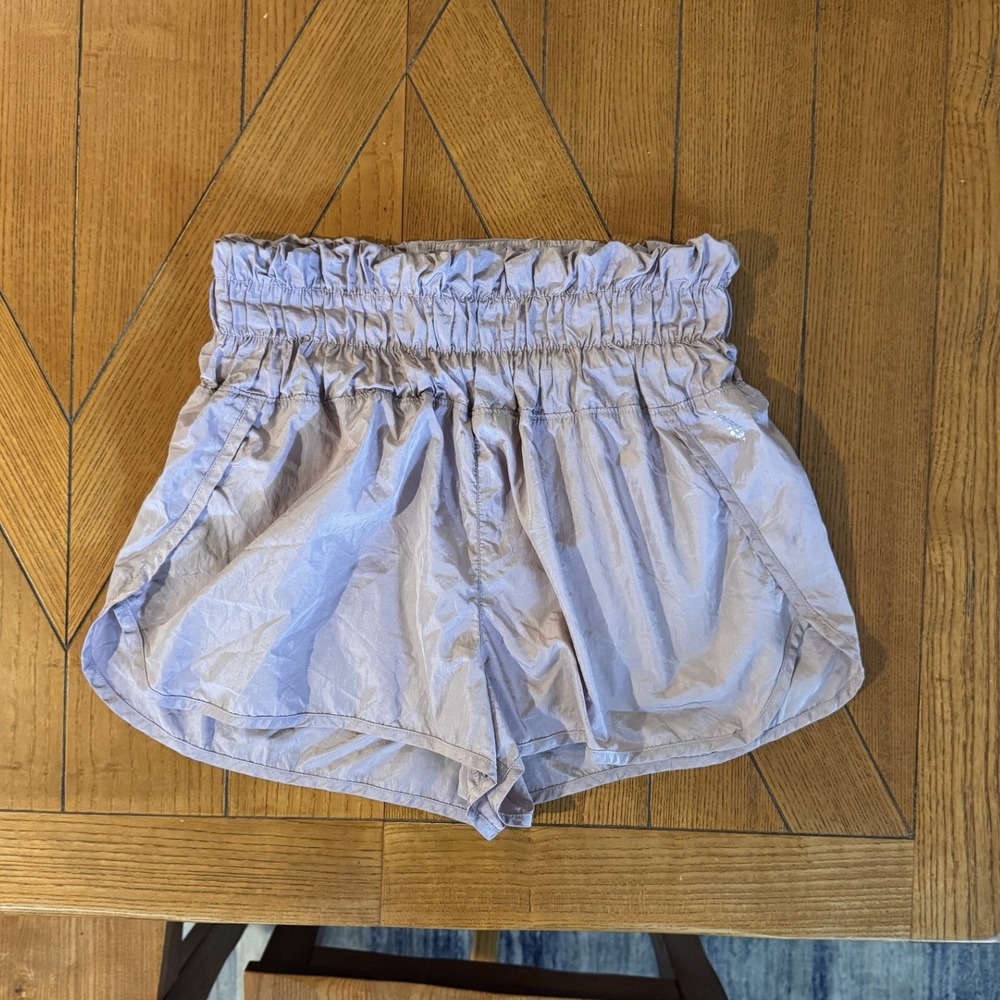 Free People FP Movement The Way Home Shorts Light Purple Smocked Waist Large